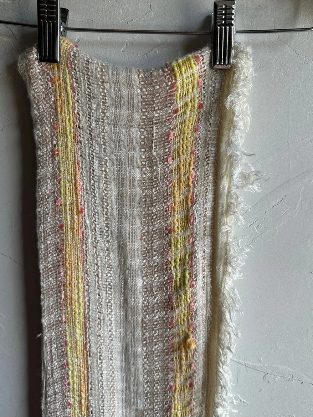 Boho Fringe Textured Woven Scarf Festival Cottagecore Earthy Layering Wrap‎ 8x70